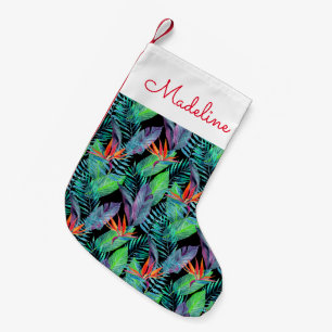 Petite Chaussette De Noël L'oiseau d'aquarelle du paradis ajoutent votre