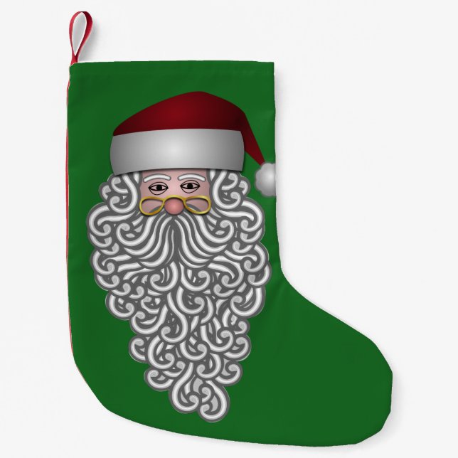 Petite Chaussette De Noël Longue barbe Père Noël (Devant)