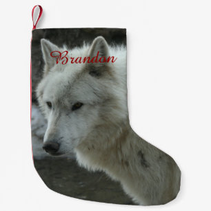 Petite Chaussette De Noël Loup blanc