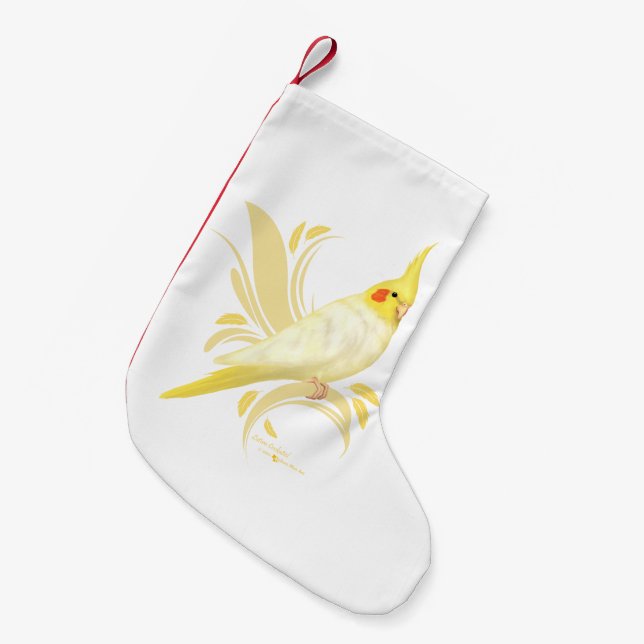 Petite Chaussette De Noël Lutino Cockatiel (Devant (Accrochage))