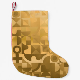 Petite Chaussette De Noël Luxe doré géométrique sans couture motif
