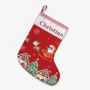 Petite Chaussette De Noël Maison en pain d'épices du Père Noël