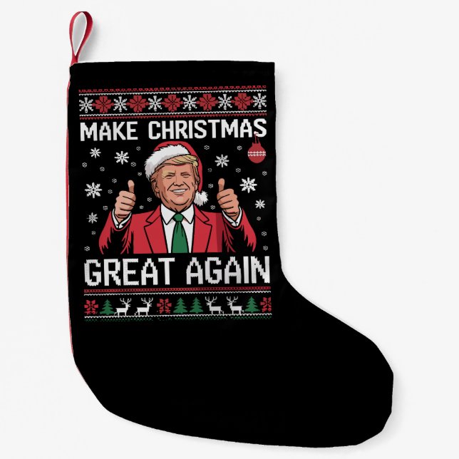 Petite Chaussette De Noël Make Christmas Great Again Trump Pajamas Ugly Xmas (Devant)