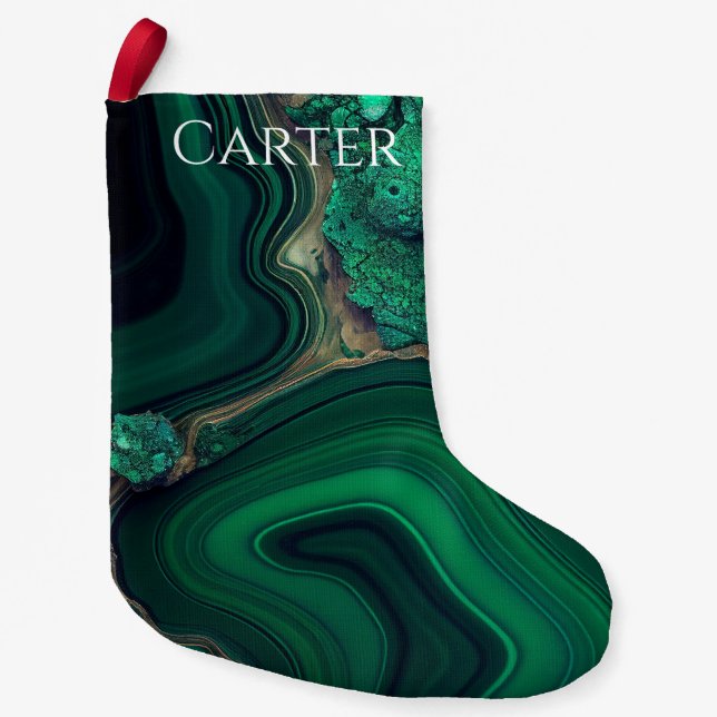Petite Chaussette De Noël Malachite Cu6CO3(OH)2 (Devant)