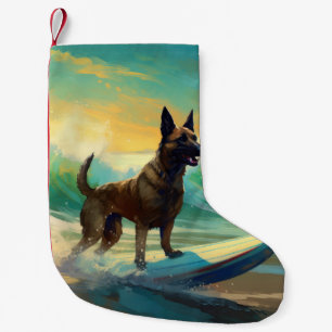 Petite Chaussette De Noël Malinoi Beach Surf Peinture belge