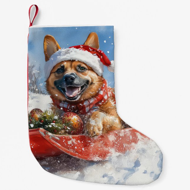 Petite Chaussette De Noël Malinoi belge dans la boue Laisser neiger Noël (Devant)