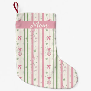 Petite Chaussette De Noël Maman Coquette Rose Personnalisée