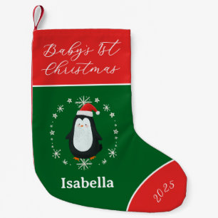 Petite Chaussette De Noël Manchette Premier Noël de Bébé Pingouin