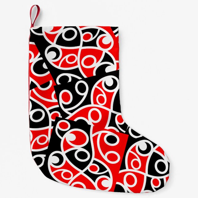 Petite Chaussette De Noël Maori Kowhaiwhai Tribal Nouvelle-Zélande (Devant)