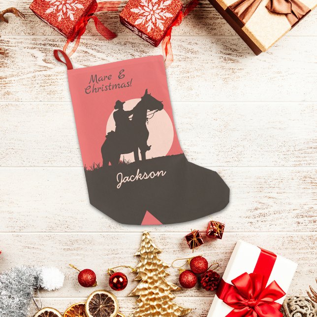 Petite Chaussette De Noël Mare E Christmas Cowboy Silhouette Boot (Créateur téléchargé)