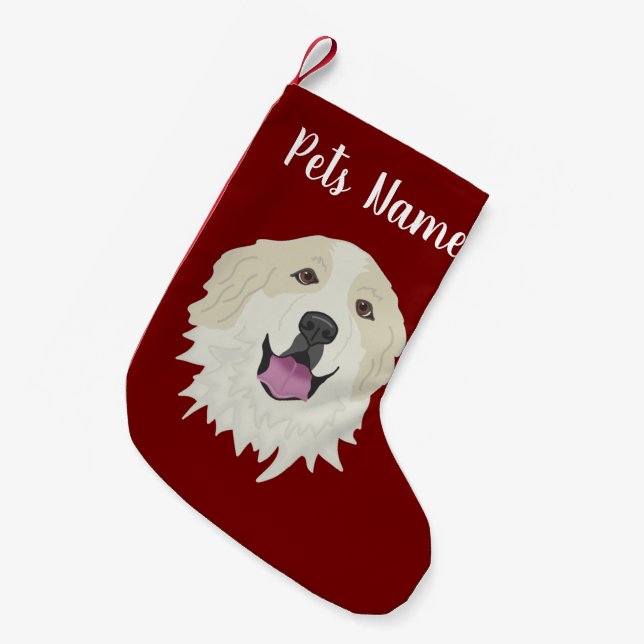 Petite Chaussette De Noël Marquage personnalisé des grandes Pyrénées-Badger (Devant (Accrochage))