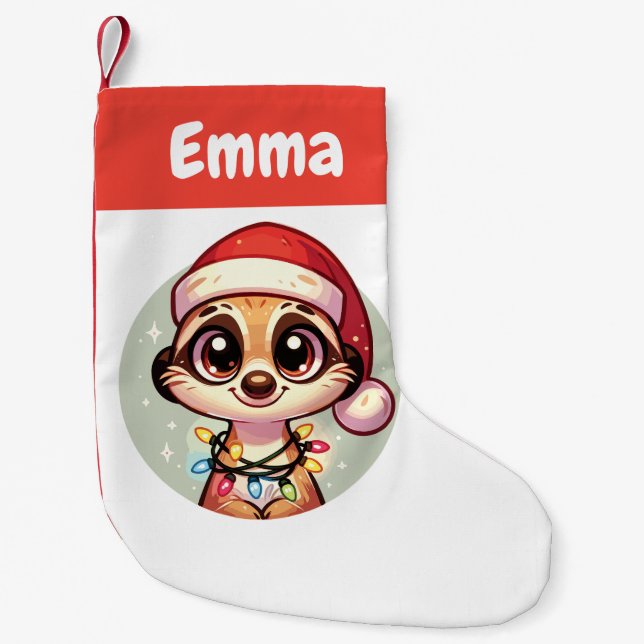 Petite Chaussette De Noël Meerkat Merry Noël Animaux d'hiver Meerkats (Devant)