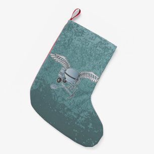Petite Chaussette De Noël Mélangeur de béton bleu-gris