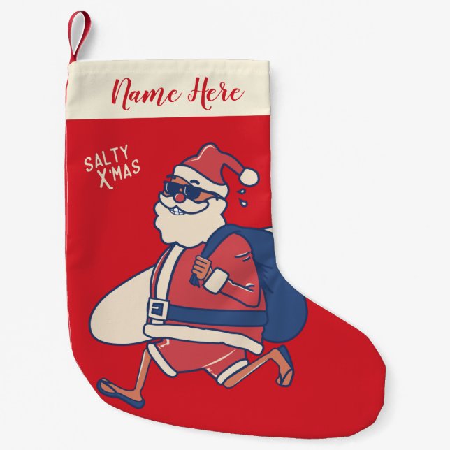 Petite Chaussette De Noël Mele Kalikimaka - Funny Noël hawaïen à Père Noël (Devant)