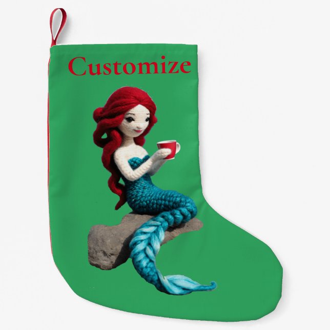 Petite Chaussette De Noël Mermaid Relaxant Avec Boisson Thunder_Cove (Devant)