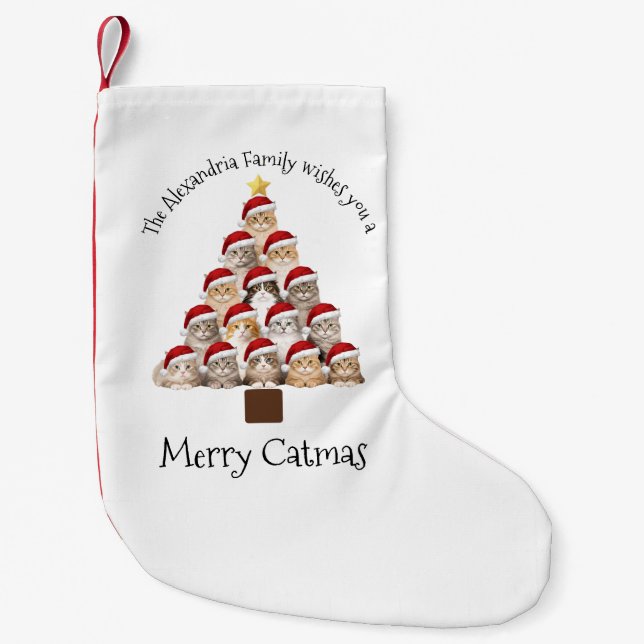 Petite Chaussette De Noël Merry Catmas Personalized Family Christmas Holiday (Devant)
