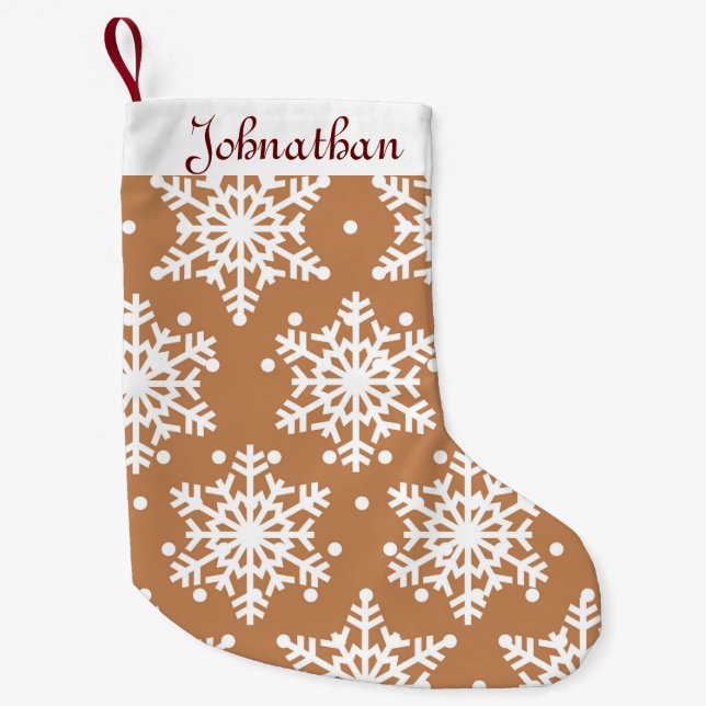 Petite Chaussette De Noël Merveilleux Snowflakes (Devant)