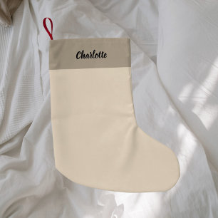 Petite Chaussette De Noël minimaliste moderne beige