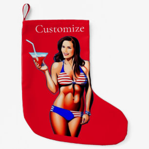 Petite Chaussette De Noël Modèle de conditionnement physique en bikini patri