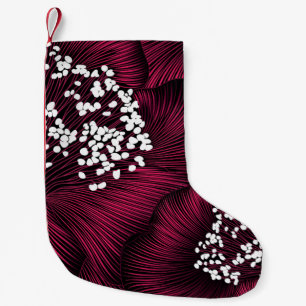 Petite Chaussette De Noël Modèle floral dessiné à la main avec fleurs de cam