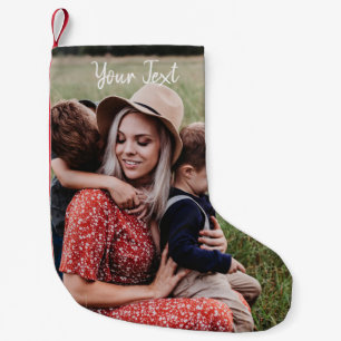 Petite Chaussette De Noël Modèle photo et texte personnalisé