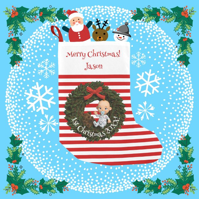 Petite Chaussette De Noël Moments chéris Baby Boy 1er Noël (Créateur téléchargé)