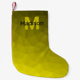 Petite Chaussette De Noël Monogramme à motif géométrique en maille ombré fon