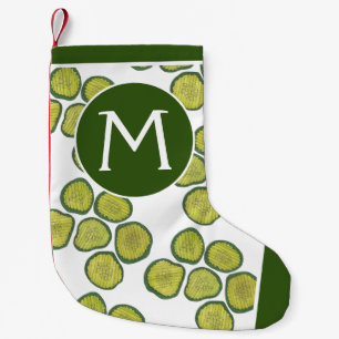 Petite Chaussette De Noël Monogramme de chips de chiche vert croustillant