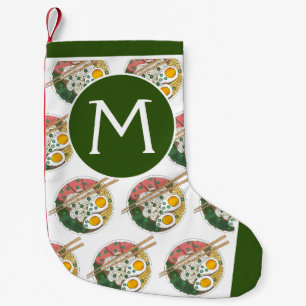 Petite Chaussette De Noël Monogramme japonais de soupe de nouilles de ramen