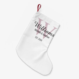 Petite Chaussette De Noël Monogramme personnalisé rose vierge nouvellement m