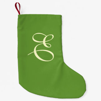 Petite Chaussette De Noël Monogramme vert Mossy Stocking de Noël