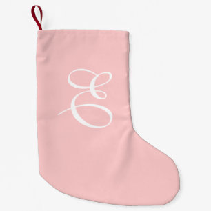 Petite Chaussette De Noël Monographie de Noël rose et blanc poussiéreux