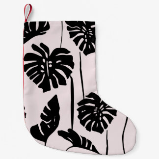 Petite Chaussette De Noël Monstera Abstraite Tropical Palm Art