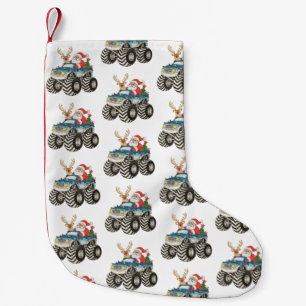 Petite Chaussette De Noël Monstre camion Noël Père Noël Renne Festif