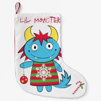 Petite Chaussette De Noël Monstre de fille avec l'ornement