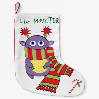 Petite Chaussette De Noël Monstre de Noël avec le cadeau