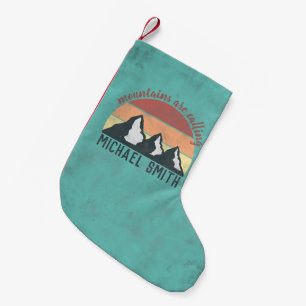 Petite Chaussette De Noël Montagnes pastel vintage appellent monogramme