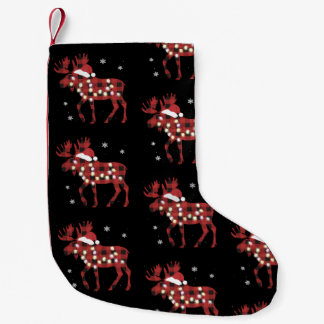 Petite Chaussette De Noël Moose Christmas Red Plaid Buffalo Xmas Santa Hat