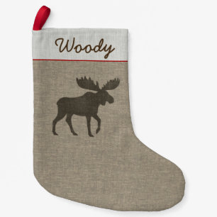 Petite Chaussette De Noël Moose Silhouette Pays Faune Personnalisée