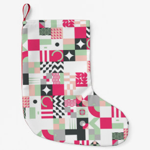 Petite Chaussette De Noël Mosaïque géométrique contemporaine sans couture mo