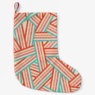 Petite Chaussette De Noël Motif Abstrait rayé coloré