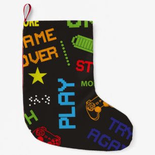 Petite Chaussette De Noël motif abstrait transparent dans le style de jeu de