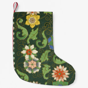 Petite Chaussette De Noël Motif antique cloisonné chinois : Vert Jade
