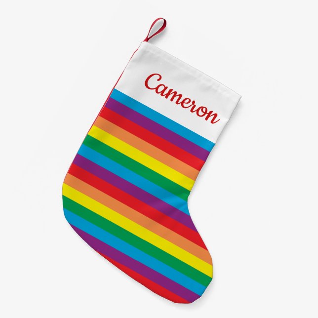 Petite Chaussette De Noël Motif arc-en-ciel simple (Devant (Accrochage))