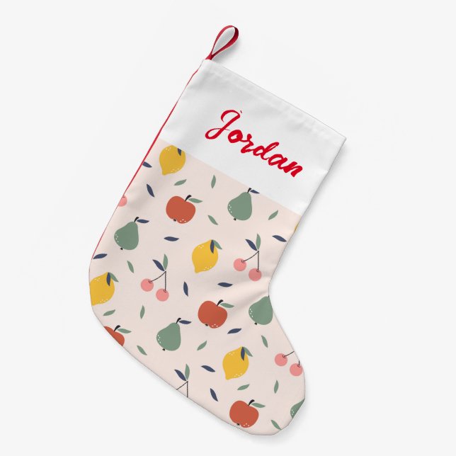 Petite Chaussette De Noël Motif aux fruits mignons (Devant (Accrochage))
