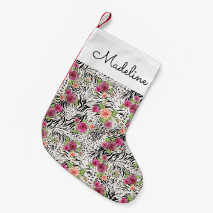 Petite Chaussette De Noël Motif avec Posters de animaux  Ajouter votre nom