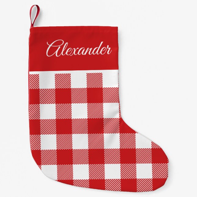 Petite Chaussette De Noël Motif blanc rouge de Buffalo (Devant)