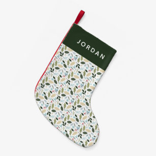 Petite Chaussette De Noël Motif botanique de Noël mignon