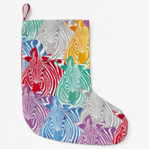 Petite Chaussette De Noël Motif coloré zèbre sans soudure. Textu animal sauv