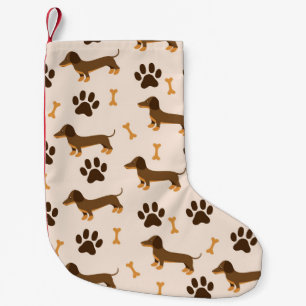 Petite Chaussette De Noël Motif Dachshund : conception d'impression Vintage